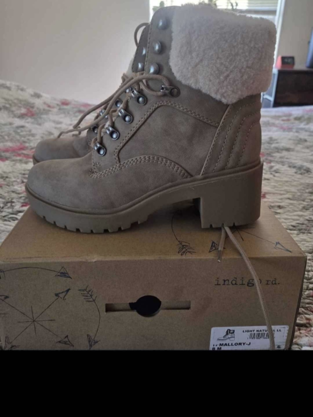 Indigo Rd. Mallory-J Women's Faux Shearling Lace-Up Combat Boots - Picture 3 of 10